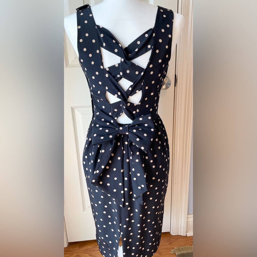 Vintage Silk Nipon Boutique polka dot cutout dress